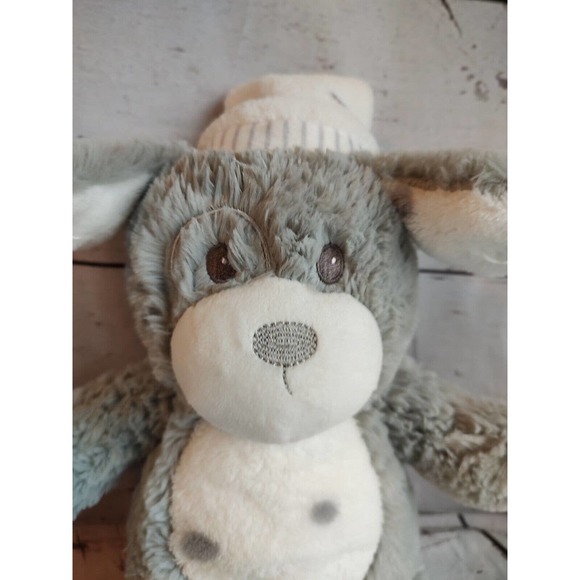 Grey White Puppy Dog Plush Stuffed Animal Lovey - Picture 8 of 8